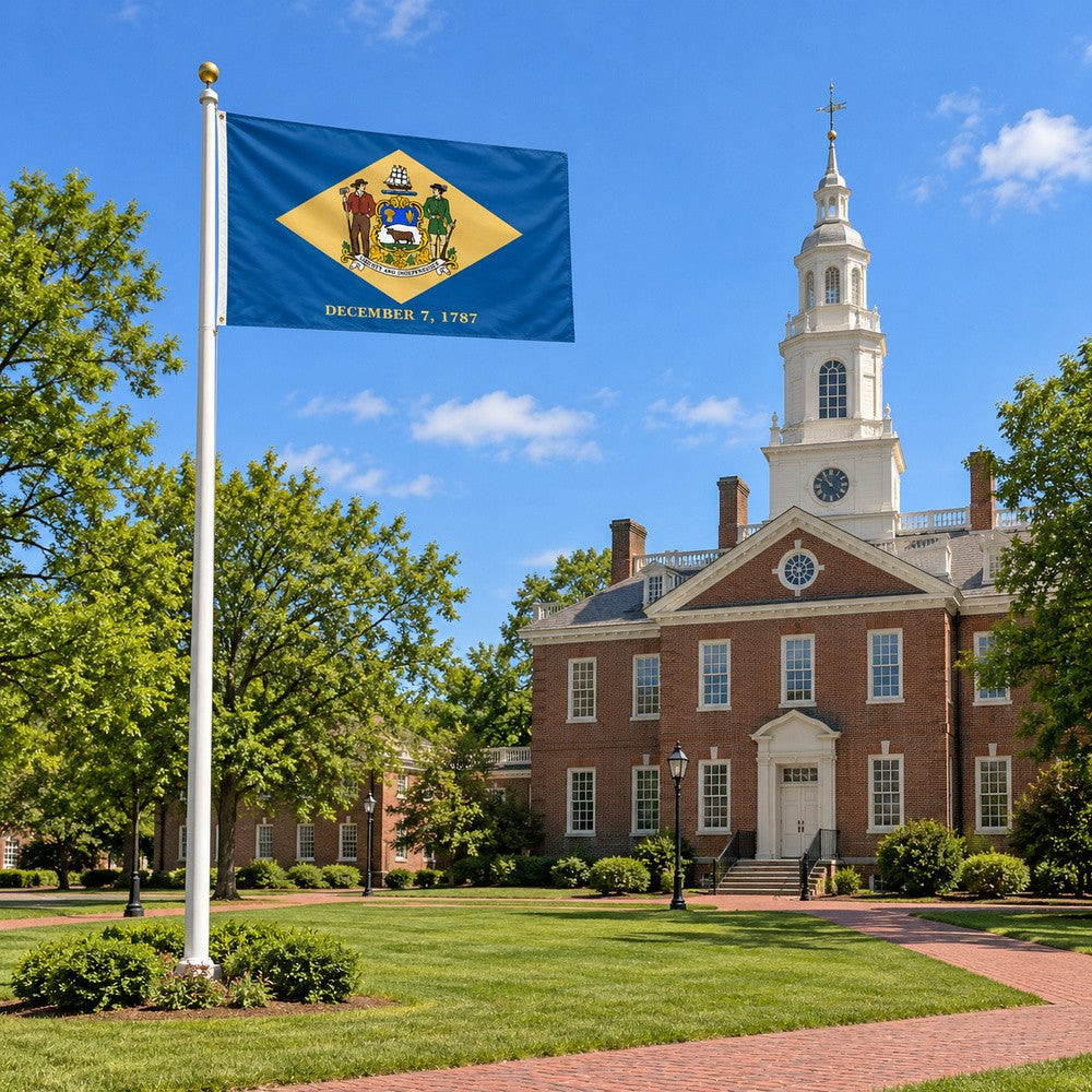 Delaware State Flag 3x5 displayed outdoors