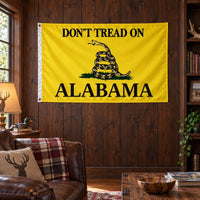 Don't Tread on Alabama Flag 3x5 displayed outdoors