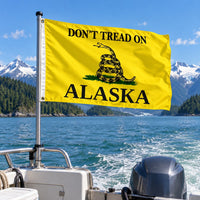 Don't Tread on Alaska Flag 3x5 displayed outdoors