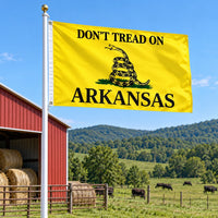 Don't Tread on Arkansas Flag 3x5 displayed outdoors