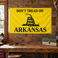 Don't Tread on Arkansas Flag 3x5 displayed outdoors