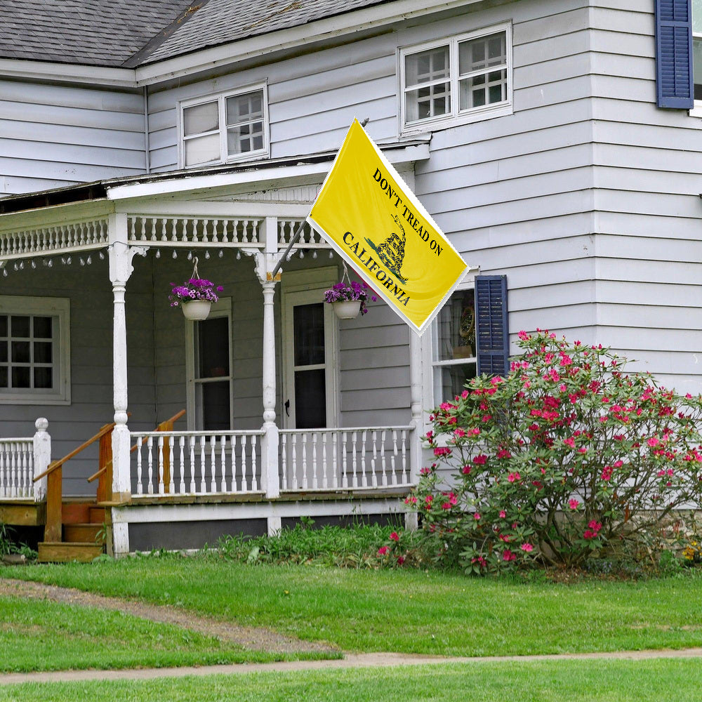 Don't Tread on California Flag 3x5 displayed outdoors