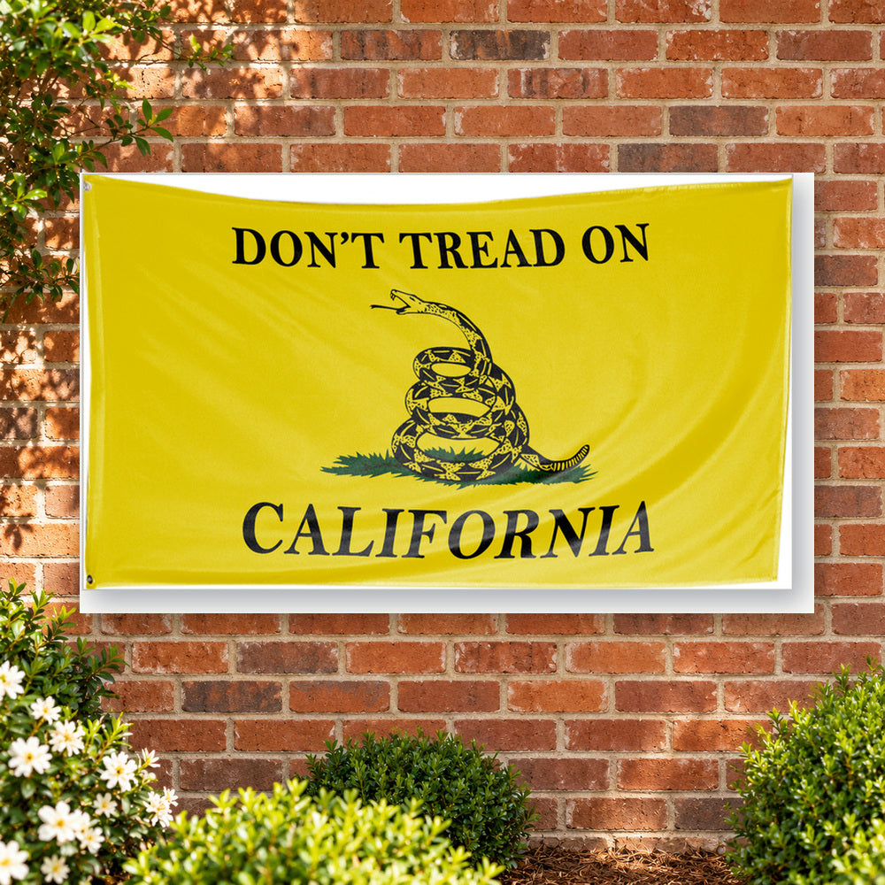 Don't Tread on California Flag 3x5 displayed outdoors