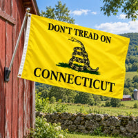 Don't Tread on Connecticut Flag 3x5 displayed outdoors