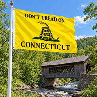 Don't Tread on Connecticut Flag 3x5 displayed outdoors