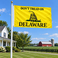 Don't Tread on Delaware Flag 3x5 displayed outdoors