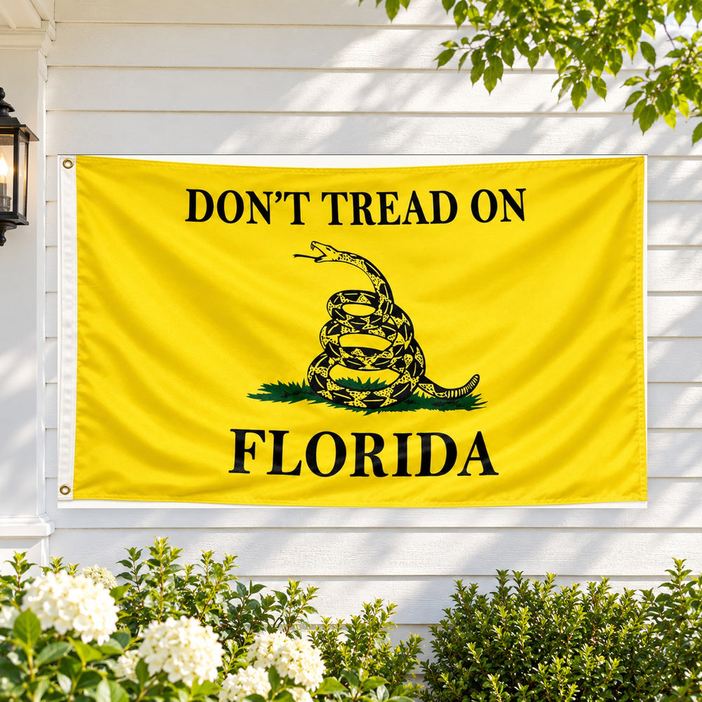 Don't Tread on Florida Flag 3x5 displayed outdoors