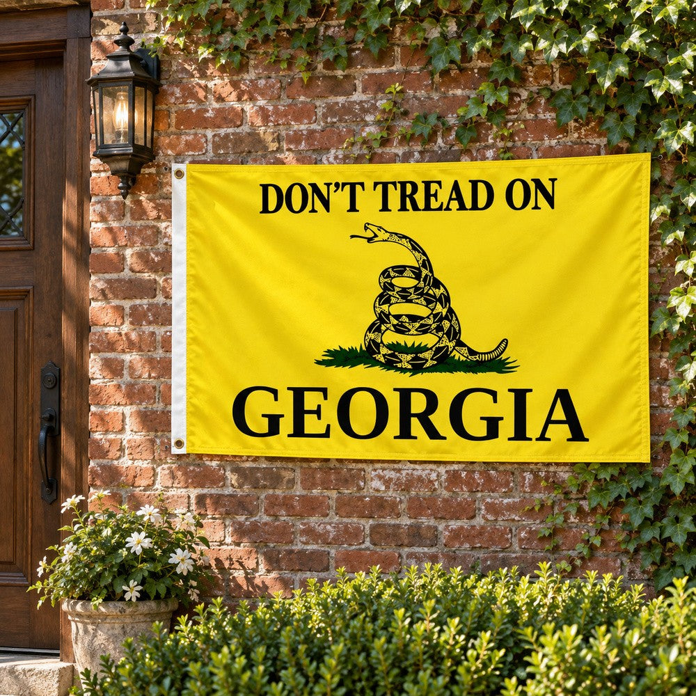 Don't Tread on Georgia Flag 3x5 displayed outdoors