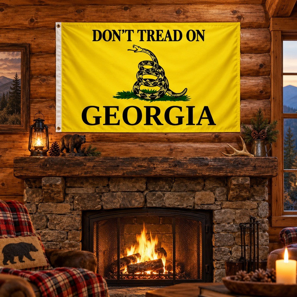 Don't Tread on Georgia Flag 3x5 displayed outdoors