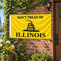 Don't Tread on Illinois Flag 3x5 displayed outdoors