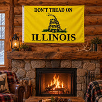 Don't Tread on Illinois Flag 3x5 displayed outdoors