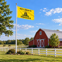 Don't Tread on Indiana Flag 3x5 displayed outdoors