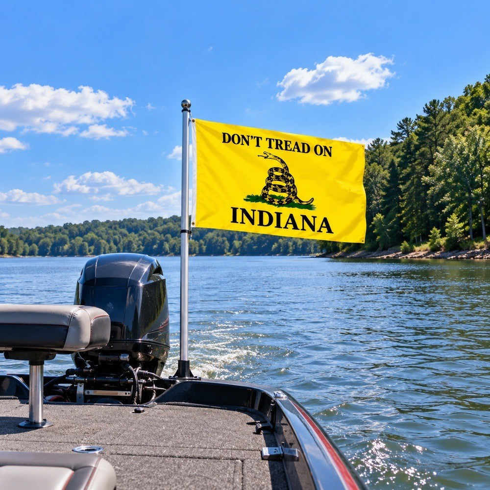 Don't Tread on Indiana Flag 3x5 displayed outdoors