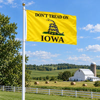 Don't Tread on Iowa Flag 3x5 displayed outdoors