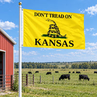 Don't Tread on Kansas Flag 3x5 displayed outdoors