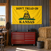 Don't Tread on Kansas Flag 3x5 displayed outdoors