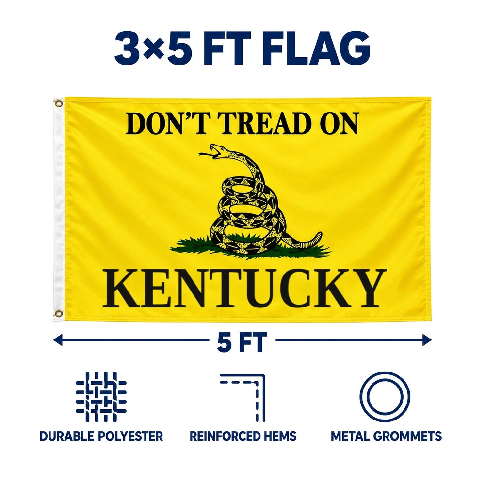 Don't Tread on Kentucky Flag 3x5 features and size details