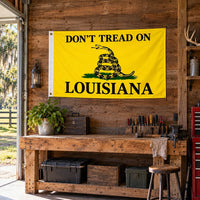 Don't Tread on Louisiana Flag 3x5 displayed outdoors