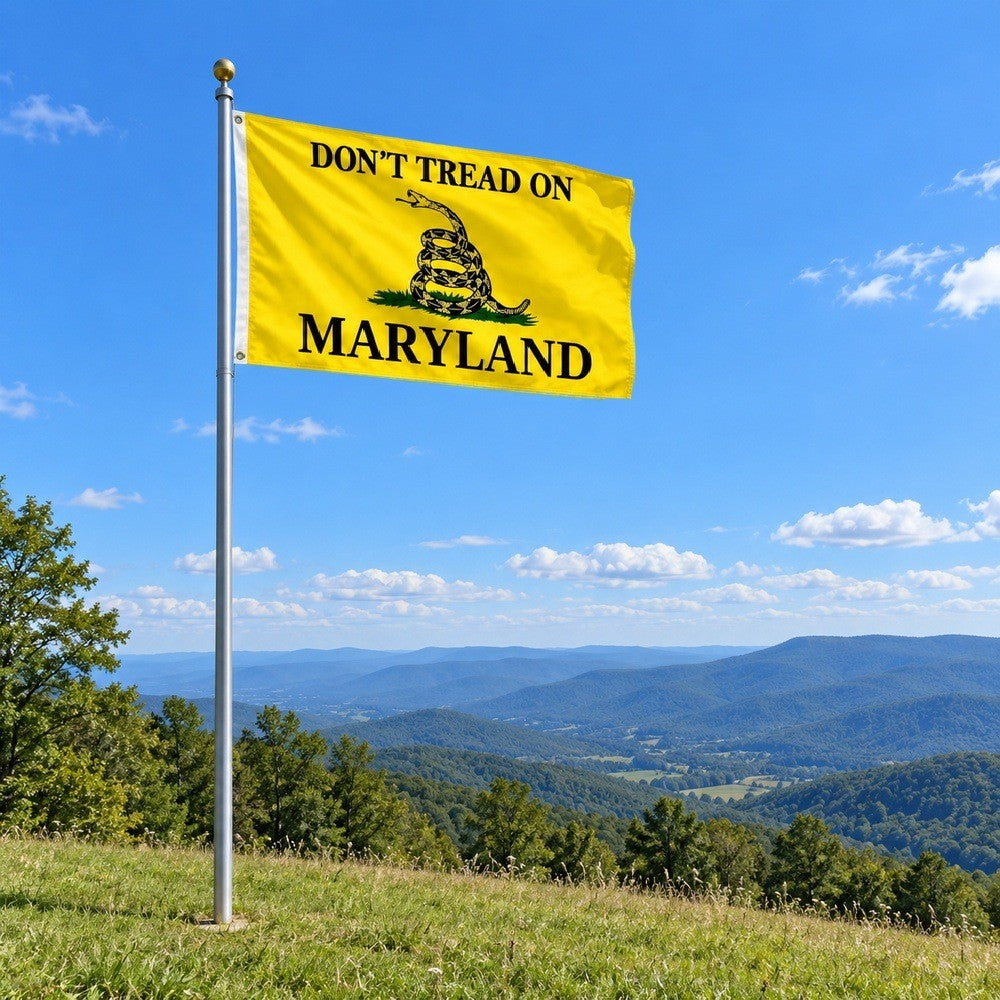 Don't Tread on Maryland Flag 3x5 displayed outdoors