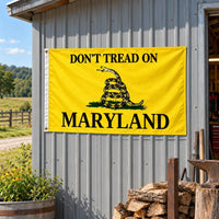 Don't Tread on Maryland Flag 3x5 displayed outdoors