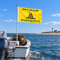 Don't Tread on Massachusetts Flag 3x5 displayed outdoors
