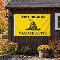 Don't Tread on Massachusetts Flag 3x5 displayed outdoors