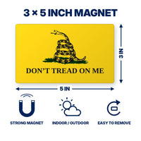 Don't Tread On Me Magnet 3x5 inch size and features