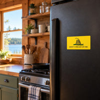Don't Tread On Me Magnet 3x5 inch on a refrigerator
