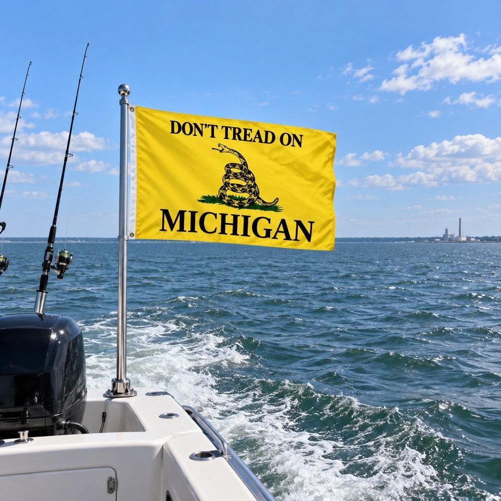 Don't Tread on Michigan Flag 3x5 displayed outdoors