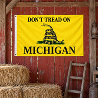 Don't Tread on Michigan Flag 3x5 displayed outdoors