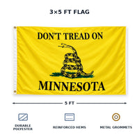 Don't Tread on Minnesota Flag 3x5 features and size details