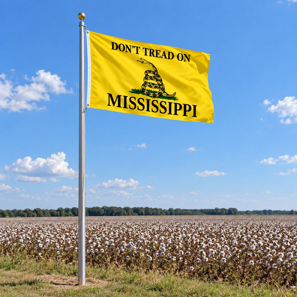 Don't Tread on Mississippi Flag 3x5 displayed outdoors