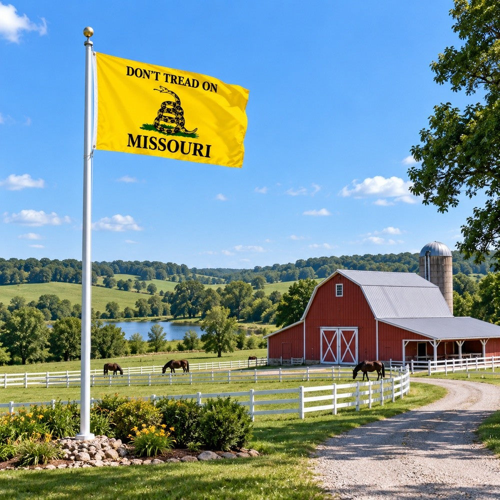 Don't Tread on Missouri Flag 3x5 displayed outdoors