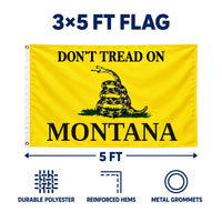 Don't Tread on Montana Flag 3x5 features and size details