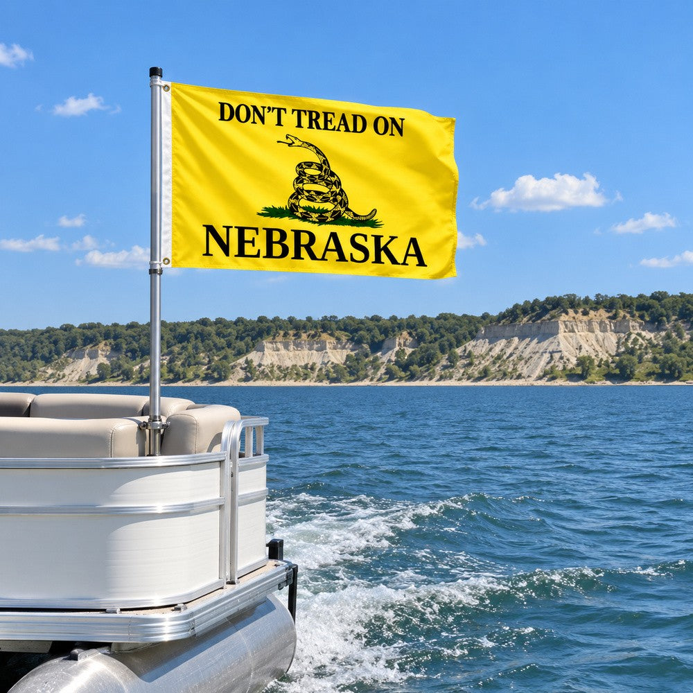 Don't Tread on Nebraska Flag 3x5 displayed outdoors
