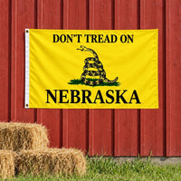 Don't Tread on Nebraska Flag 3x5 displayed outdoors
