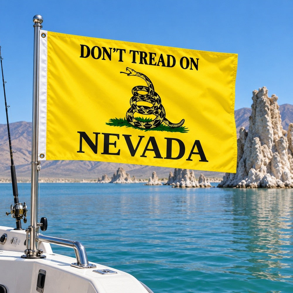 Don't Tread on Nevada Flag 3x5 displayed outdoors
