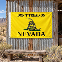Don't Tread on Nevada Flag 3x5 displayed outdoors