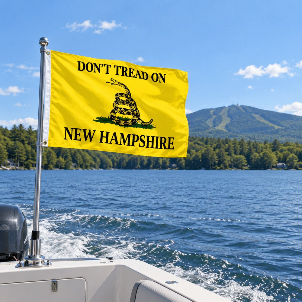 Don't Tread on New Hampshire Flag 3x5 displayed outdoors