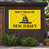 Don't Tread on New Jersey Flag 3x5 displayed outdoors