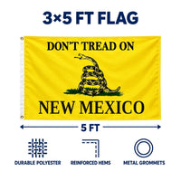 Don't Tread on New Mexico Flag 3x5 features and size details