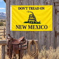Don't Tread on New Mexico Flag 3x5 displayed outdoors