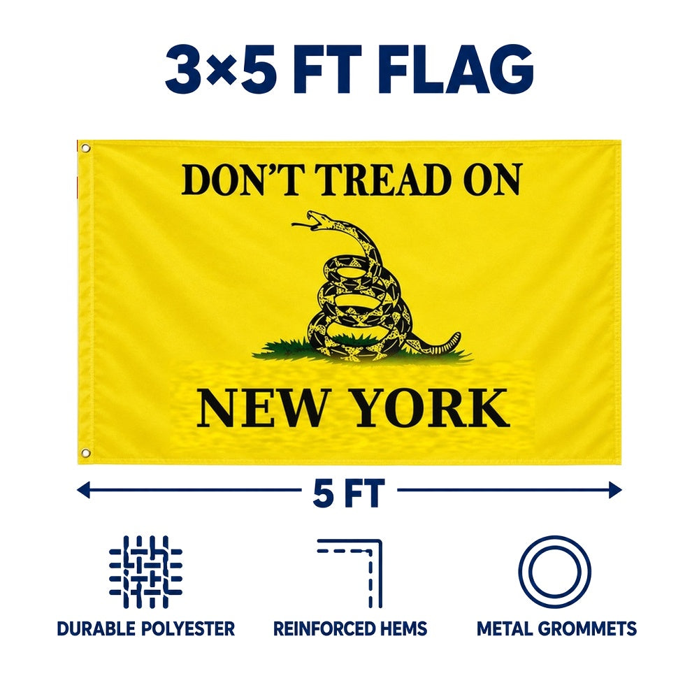 Don't Tread on New York Flag 3x5 features and size details
