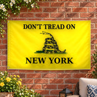 Don't Tread on New York Flag 3x5 displayed outdoors