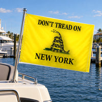 Don't Tread on New York Flag 3x5 displayed outdoors