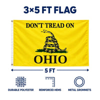 Don't Tread on Ohio Flag 3x5 features and size details