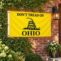 Don't Tread on Ohio Flag 3x5 displayed outdoors