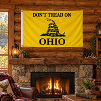 Don't Tread on Ohio Flag 3x5 displayed outdoors
