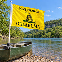 Don't Tread on Oklahoma Flag 3x5 displayed outdoors