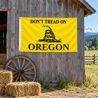 Don't Tread on Oregon Flag 3x5 displayed outdoors